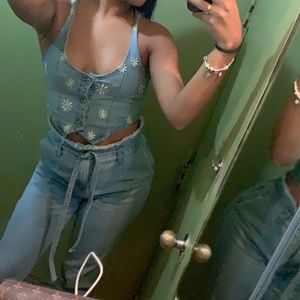 Denim Vest Crop Top